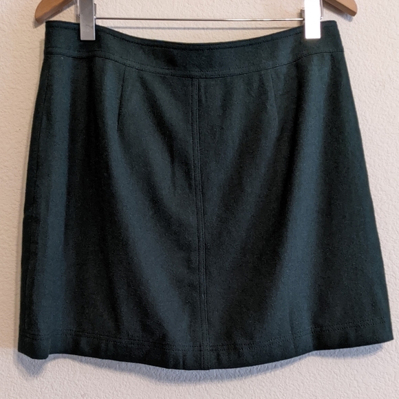 Madewell Uptown Zip Skirt Plus Size 12 Forest Green Mini Wool Blend EUC - Picture 3 of 7